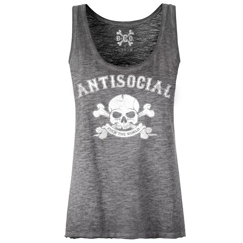 Antisocial, Slub Top, grau / graphite