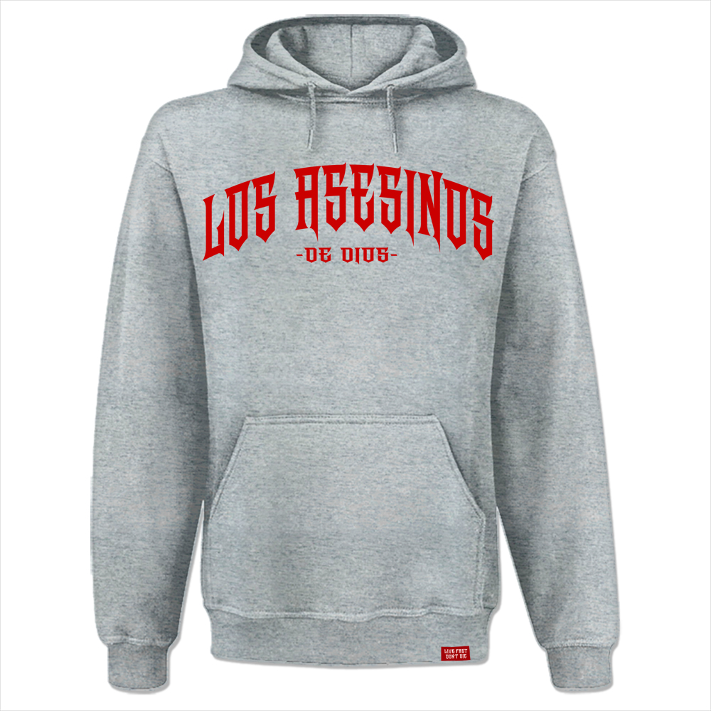 Los Asesinos De Dios - L.A., Kapu / Hooded Sweat grau meliert