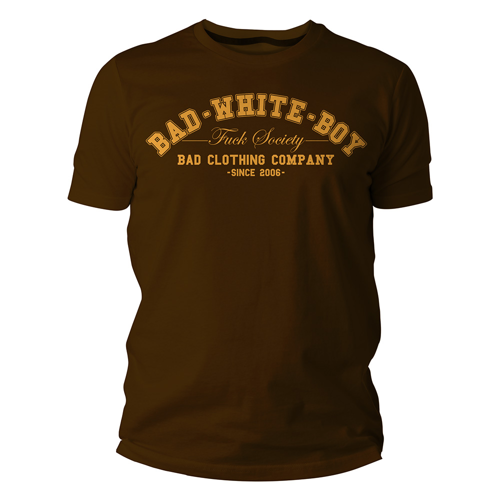 Bad White Boy - Fuck Society, T-Shirt braun / chocolate