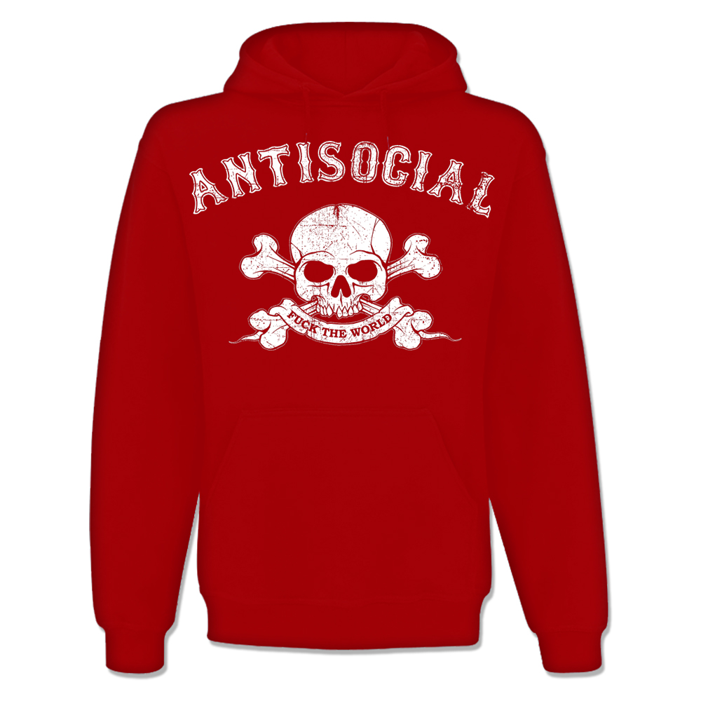 Antisocial, Kapu / Hooded Sweat rot / red