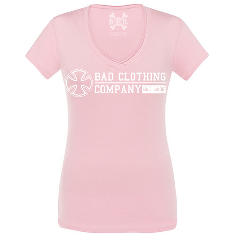 Bad Clothing Company - Since 2006, V-Neck Girls Tee, rosa / rose