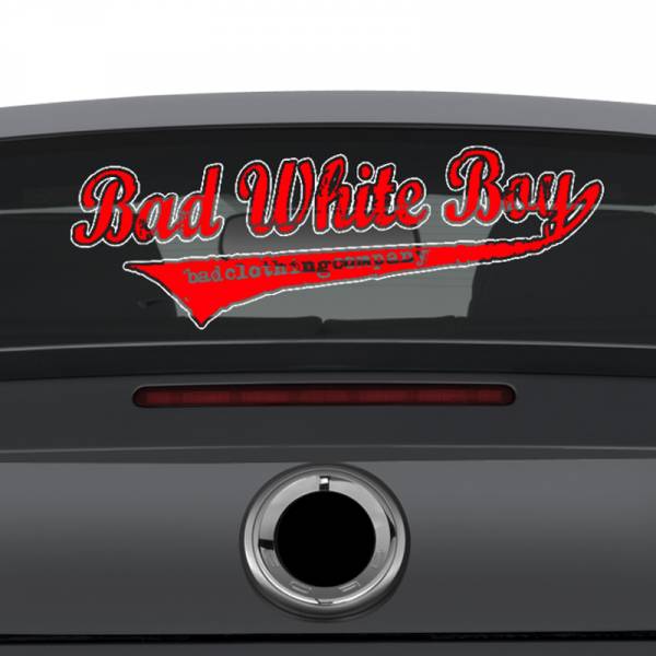 Bad White Boy - Baseball, Heckscheibenaufkleber, verschiedene Grössen