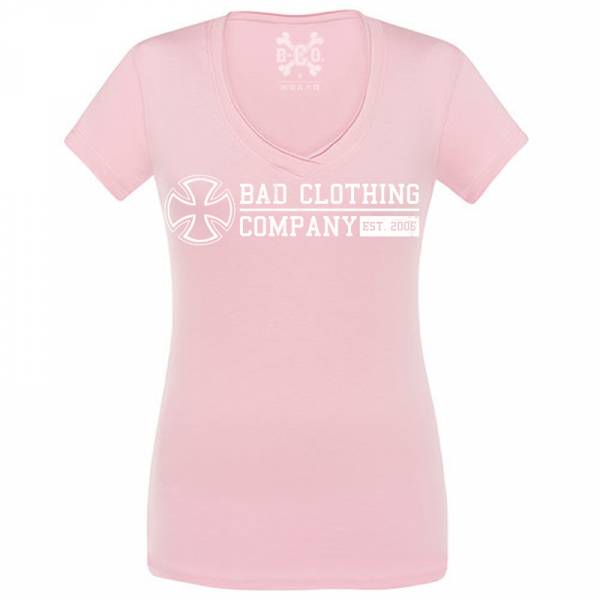 Bad Clothing Company - Since 2006, V-Neck Girls Tee, rosa / rose