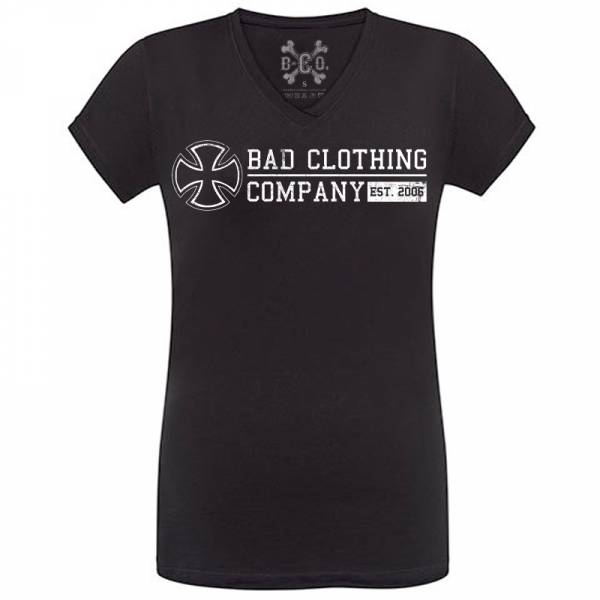 Bad Clothing Company - Since 2006, V-Neck Girls Tee, schwarz / black