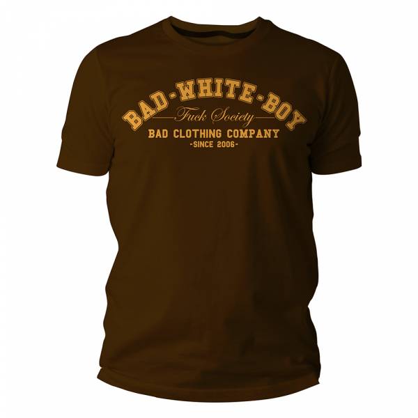 Bad White Boy - Fuck Society, T-Shirt braun / chocolate