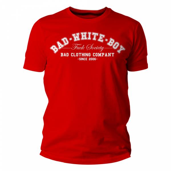 Bad White Boy - Fuck Society, T-Shirt rot / red