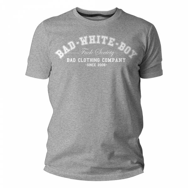 Bad White Boy - Fuck Society, T-Shirt grau meliert / heather grey