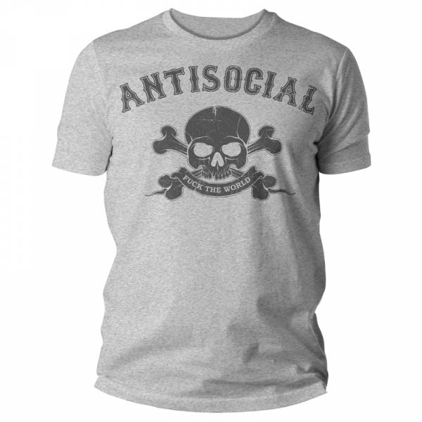 Antisocial, T-Shirt grau meliert / heather grey